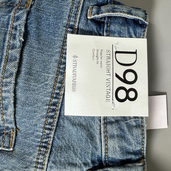 Women's Stradivarius D98 Straight-Leg Vintage Effect Jeans US 2 - Picture 6 of 6